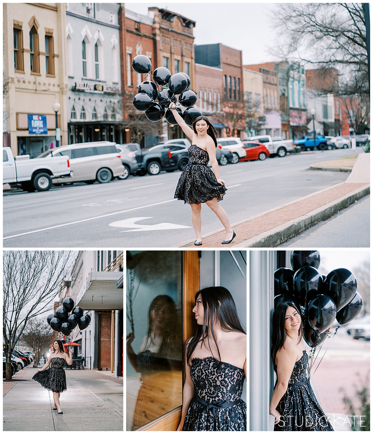 I knew  Lily would have some unique plans for her winter senior pictures. This Pepperell high school senior chose downtown Rome, Georgia for her senior session with Studio Kate.