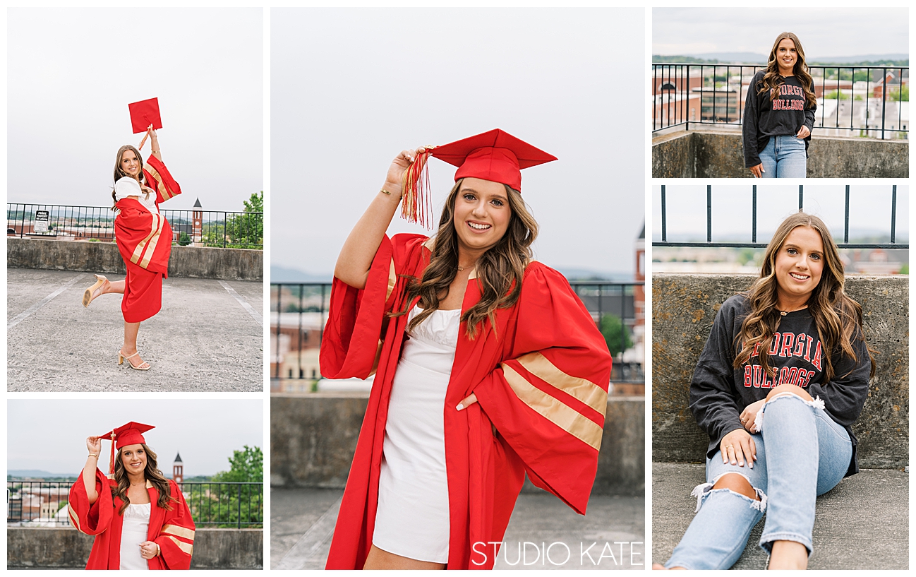 Rome High school senior pictures, Cap and gown mini sessions, Clocktower Hill, Athens Academy senior photographer