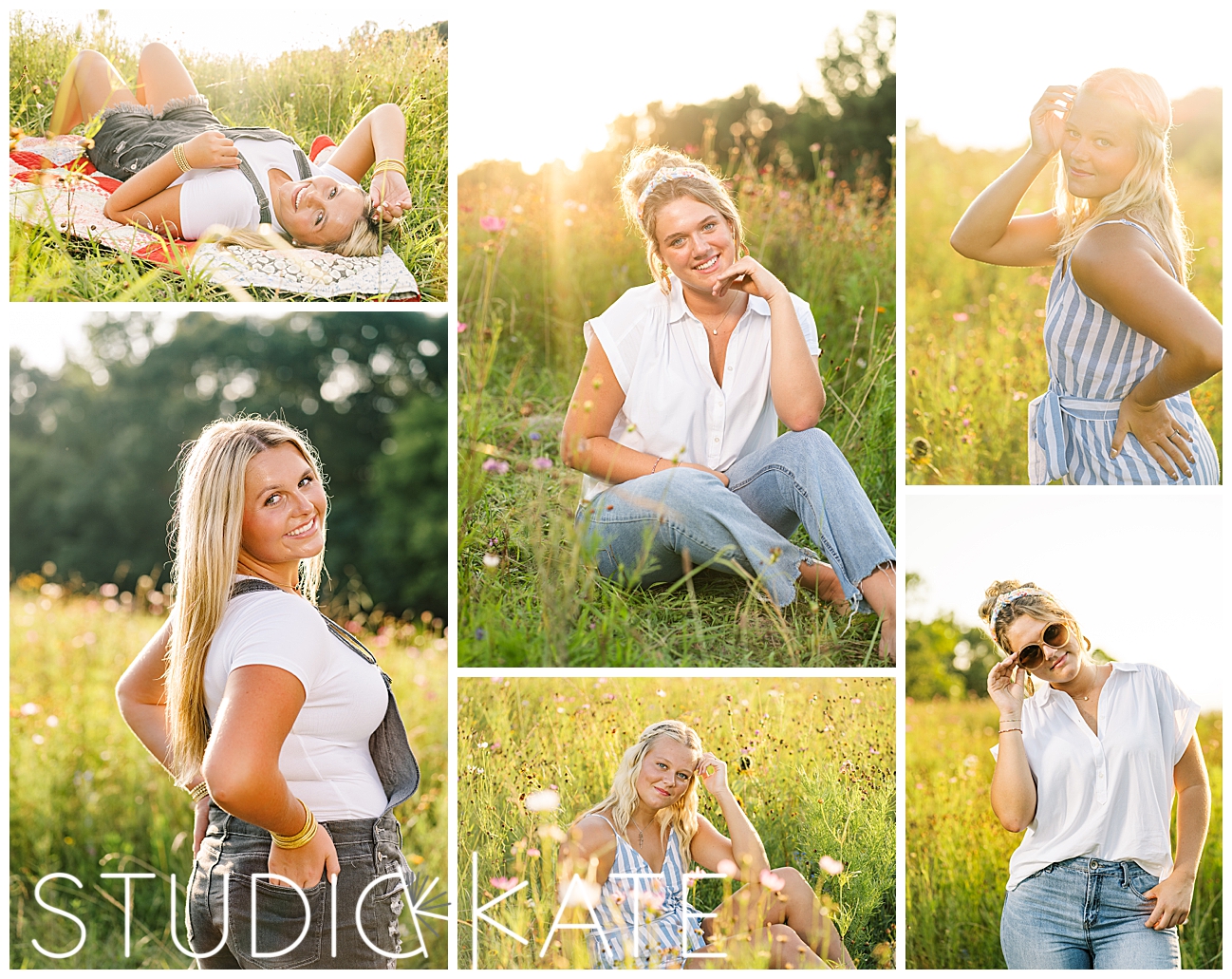 Sunset pictures in wildflower field, vintage style for senior pictures, classic southern senior pictures, Hope Taylor Photography, Studio Kate Seniors, Rome Georgia photography, Rhyne Farms wildflower pictures